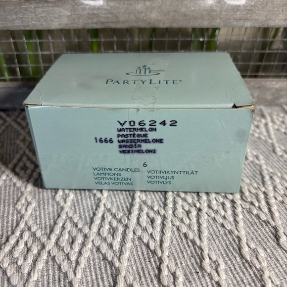 PartyLite Box (6) WATERMELON Votive Candles V06242. Opened Box. New Candles - Picture 2 of 3